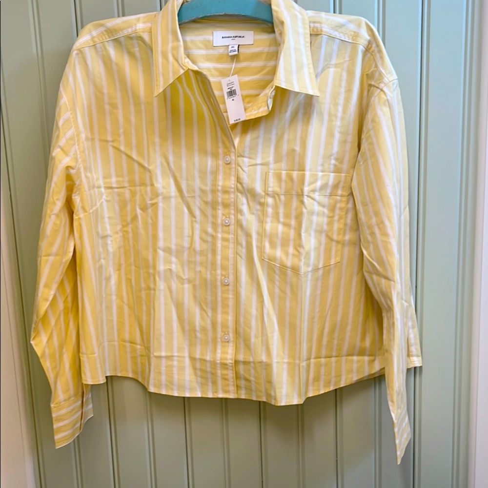 Yellow Striped Button-Up Shirt